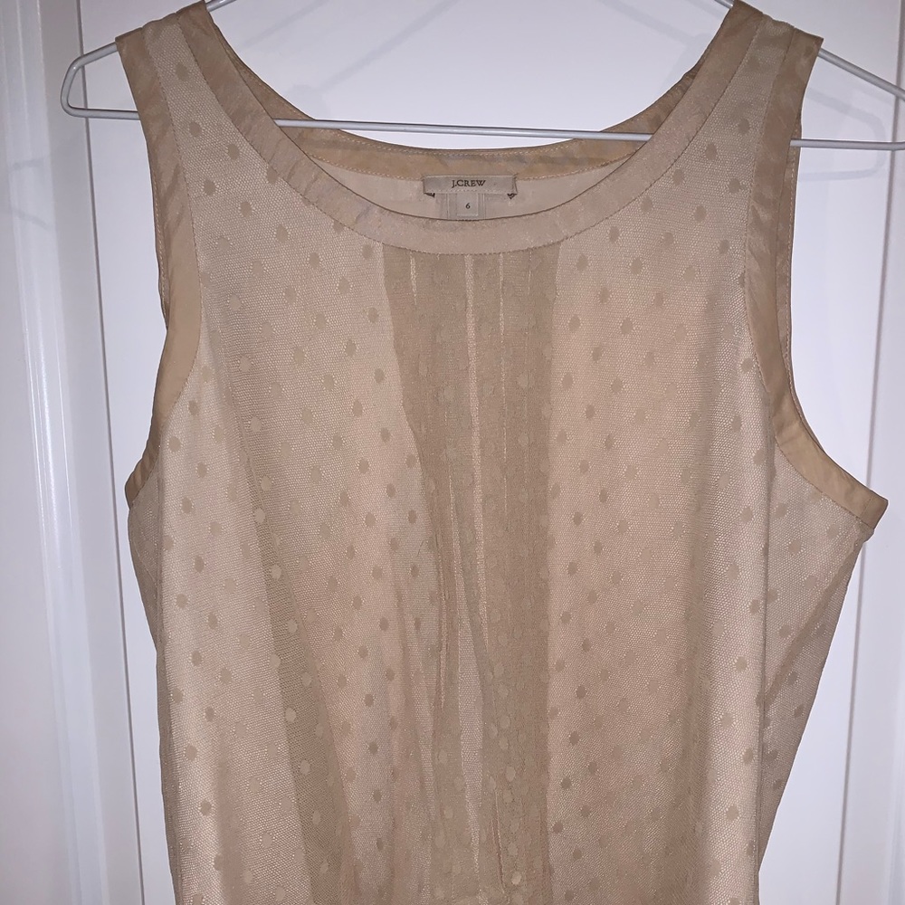 J.Crew blouse with polka dots and pleats